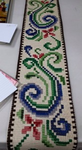 Harriet had some pretty examples of needlework at the meeting